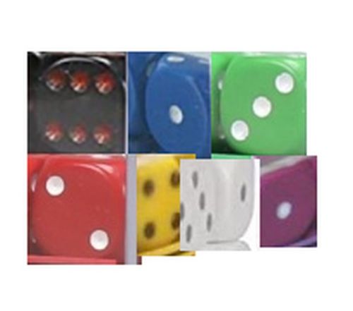 Red six sided 12mm d6 dice with spots